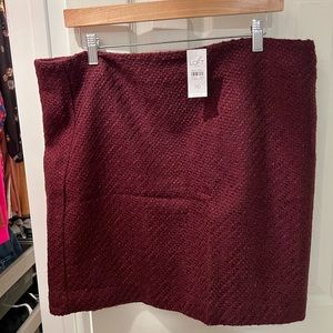 LOFT - maroon tweed skirt